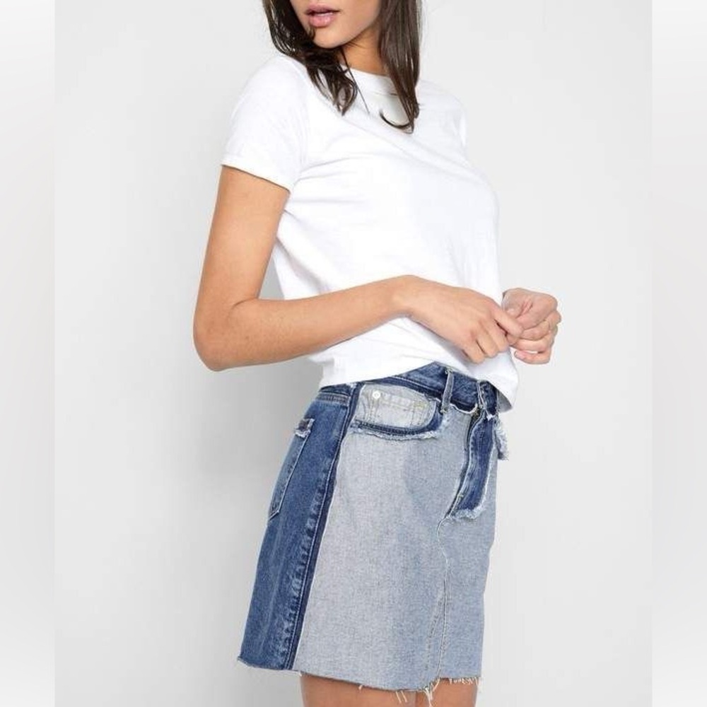 7 for all mankind Women’s Inside Out A-Line Denim Mini Skirt